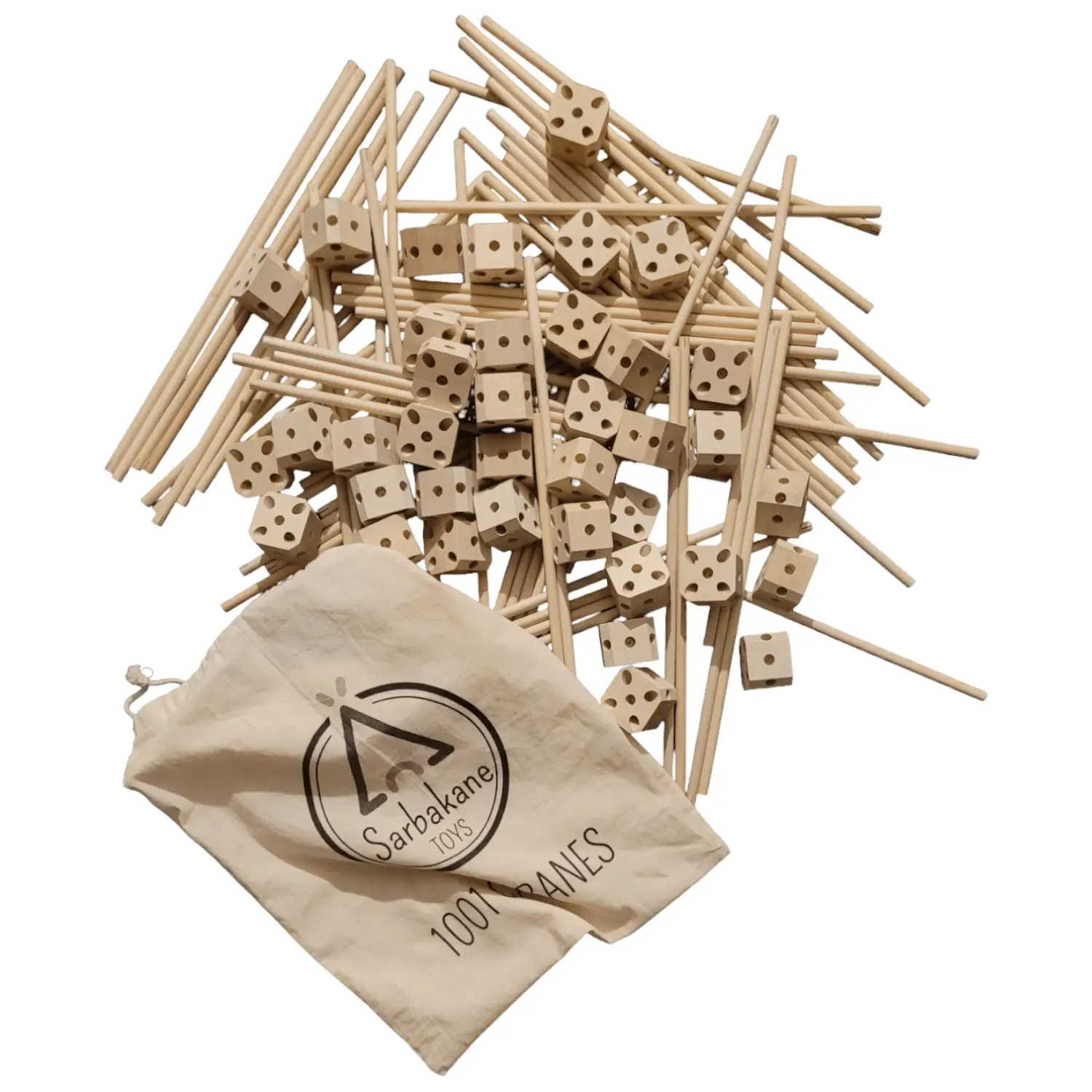 1001 Cabanes – Pack Castor – 111 pièces avec toiles en tissu by SARBAKANE