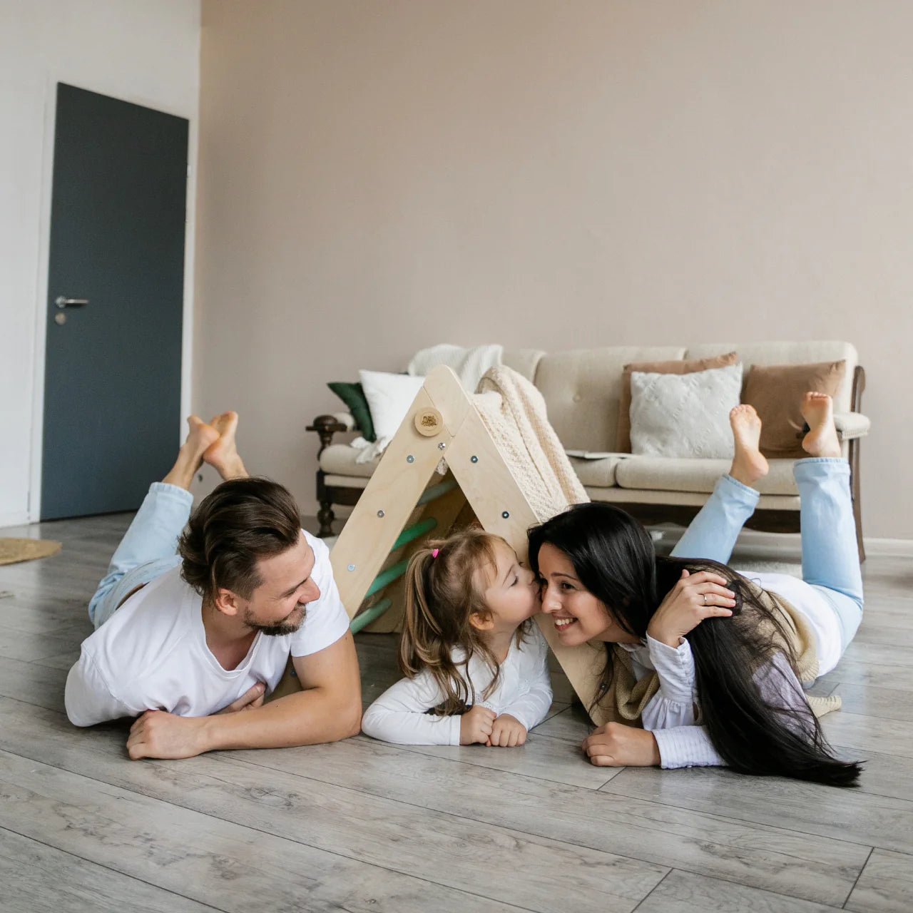 Triangle de Motricité Pikler - Menthe, bois natura, 12 mois - BusyKids - myplayground