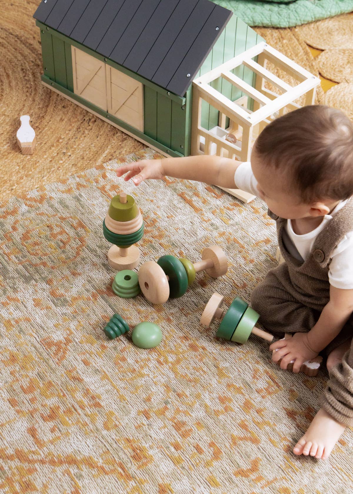 Lot de 3 arbres empilables en bois - Coco Village - myplayground