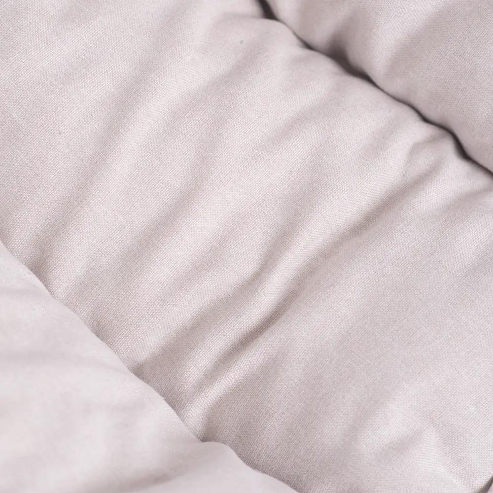 Bascule 4 en 1 - bois blanc, avec mur d’escalade, toboggan et coussin beige clair, motricité - Plush nest by Misioo