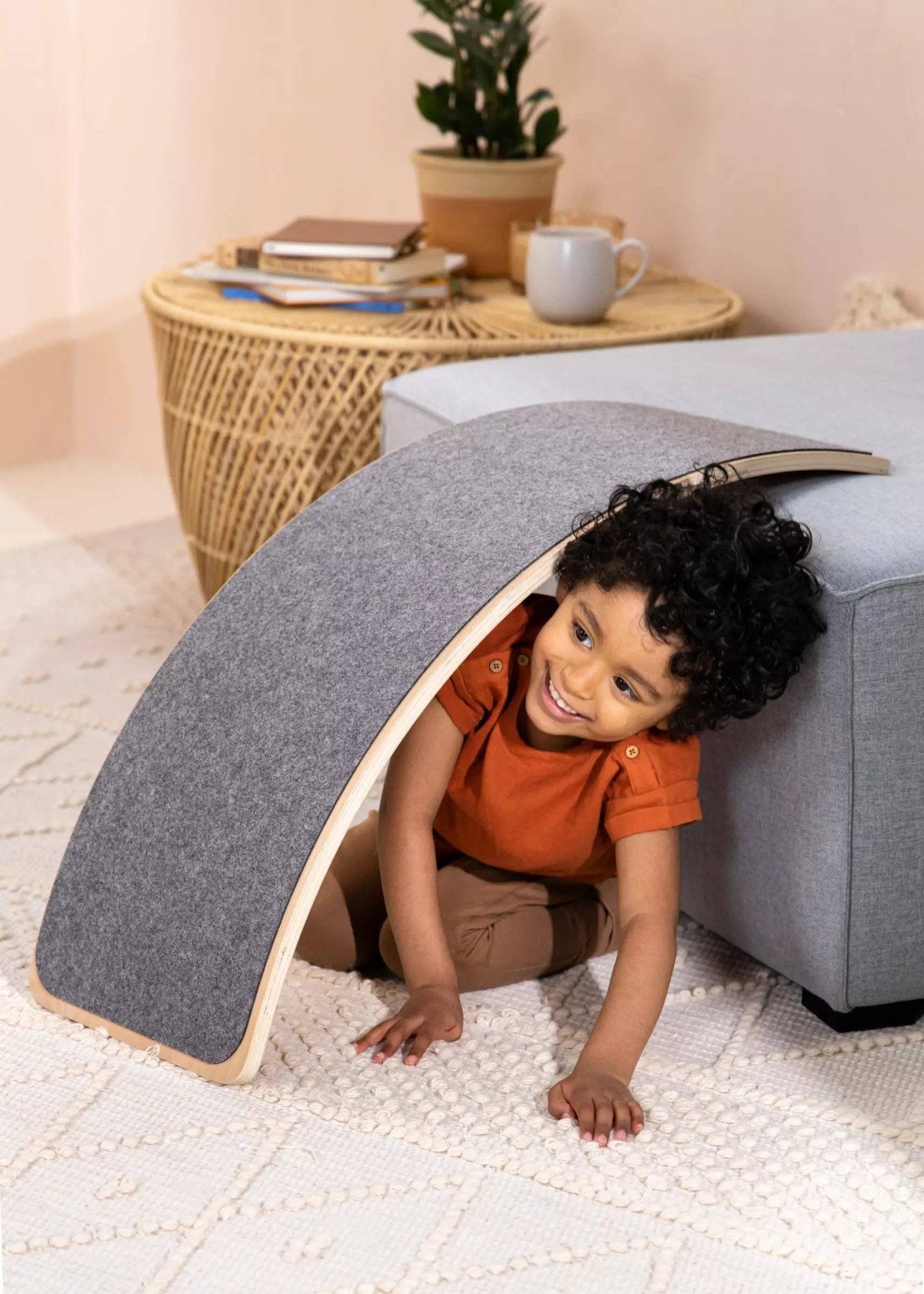 Balance Board Felt Gris + Planche d'Équilibre en Feutre Gris - Jeu d'équilibre - Coco Village - myplayground