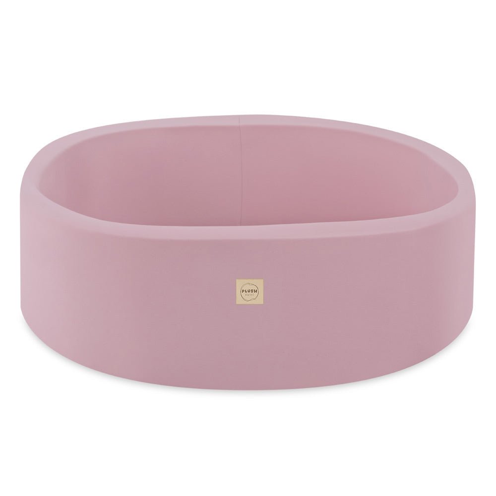 Piscine à balles - ronde 90x30 cm, rose, coton (+ 200 boules rose clair, argent, perle) - Plush Nest - Misioo - myplayground