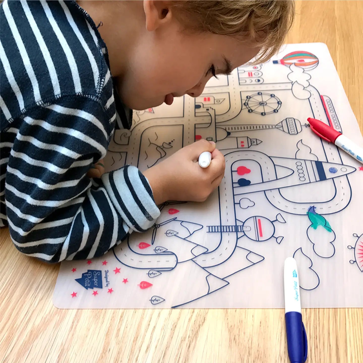 Coloriage réutilisable - Set en silicone CITY CIRCUIT - SuperPetit - myplayground