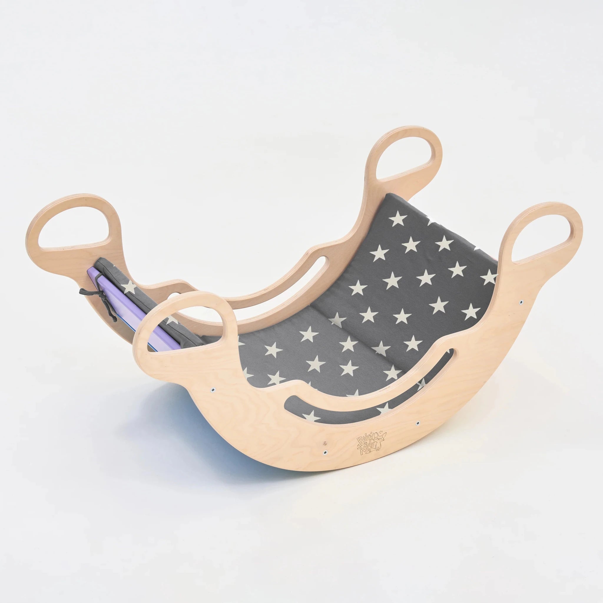 Ensemble triangle pikler + planche + bascule d’équilibre - pastel, bois Natura, 12 à 18 mois - BusyKids - myplayground