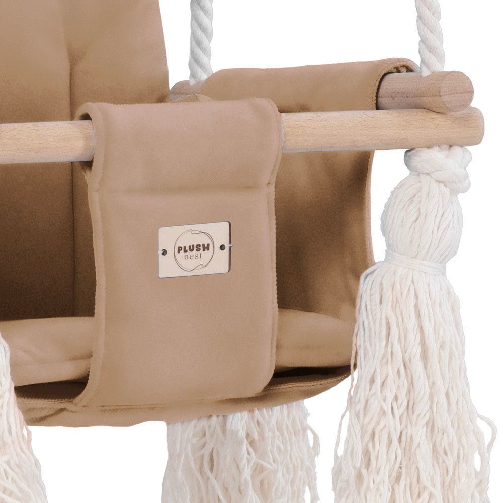 Balançoire Ourson - Velours beige (doré) - Plush Nest - myplayground