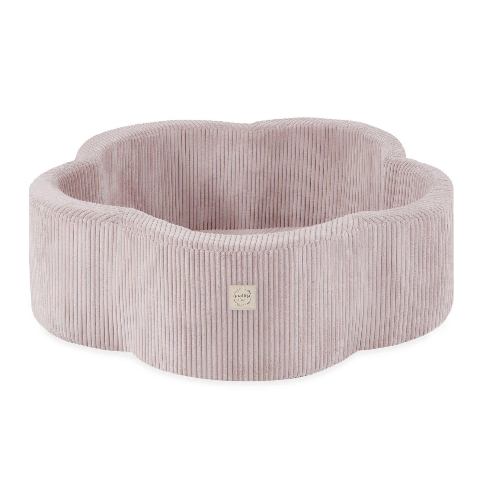 Piscine à balles - 95x30, rose clair, velours côtelé premium, Floral Fun Zone (+ 200 boules perle, perle rose clair, or) - Plush nest - Misioo - myplayground