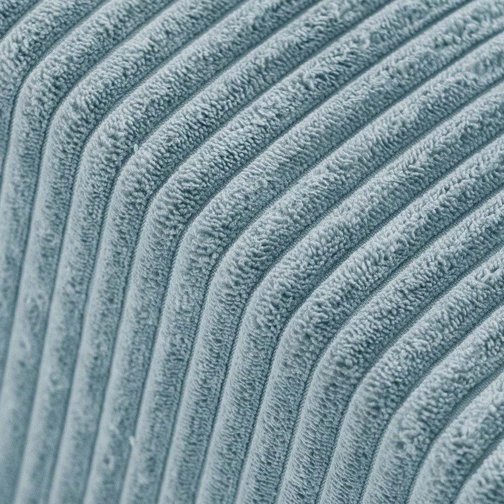 Pouf rond 40x30 cm - Velours côtelé bleu premium, coussin de sol - Plush Nest - myplayground