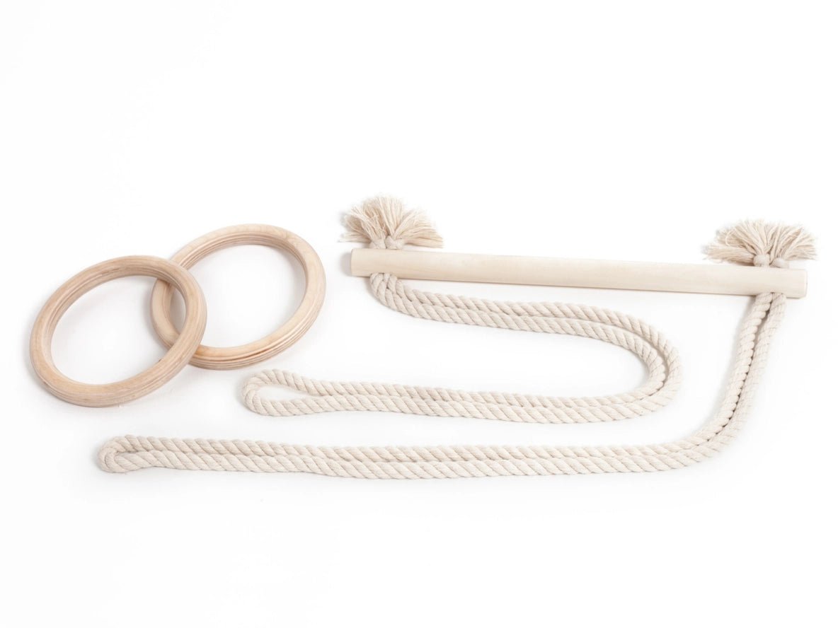 Anneaux de Gym et Barre Trapézoïdale Happymoon - Équipement de Gymnastique - Jeu de motricité enfant - Happymoon - myplayground