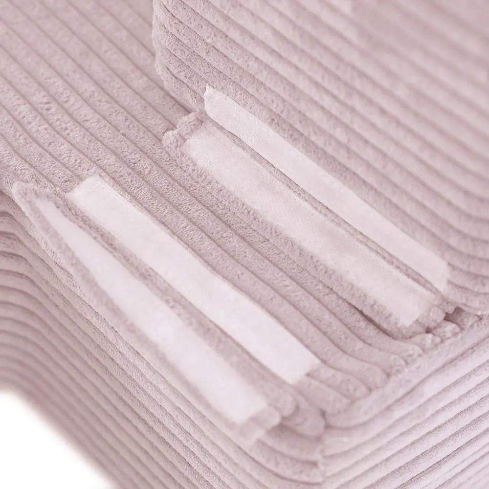 Canapé-lit Foldie - Velours côtelé rose clair premium, lavable, imperméable - Plush Nest by Misioo