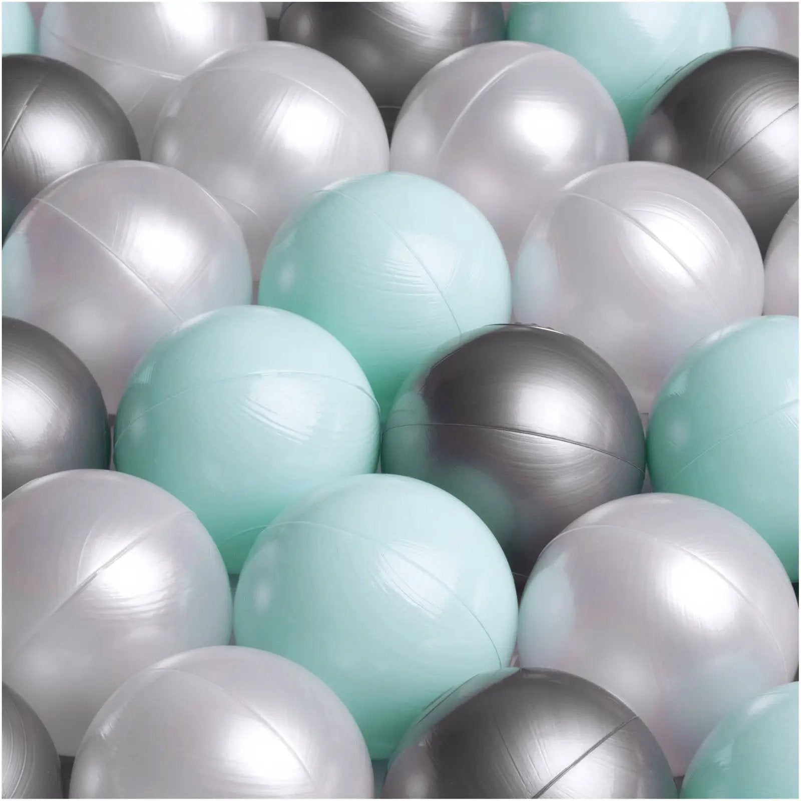 Piscine à balles avec tapis, 95x30, vert, velours côtelé premium, Floral Fun Zone (+ 200 boules perle, perle menthe, argent) - Plush Nest - Misioo by Misioo