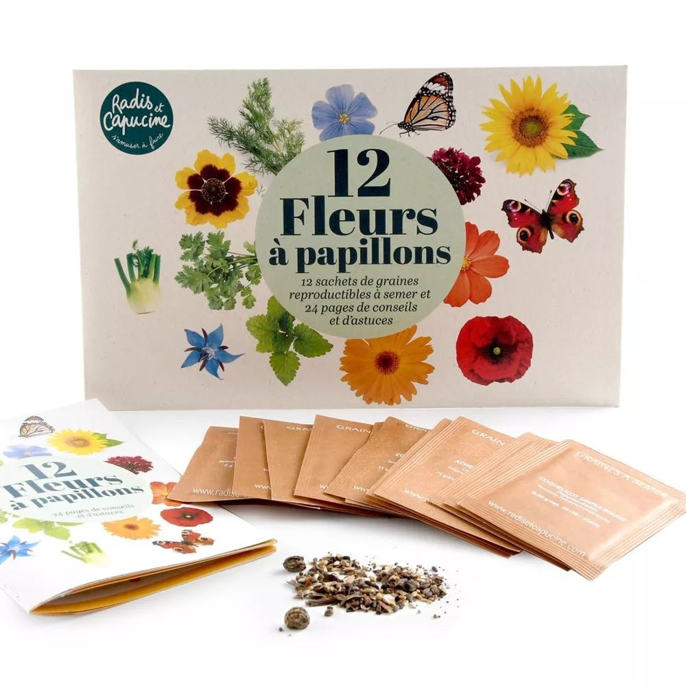Enveloppe de 12 sachets - Fleurs à papillons - myplayground