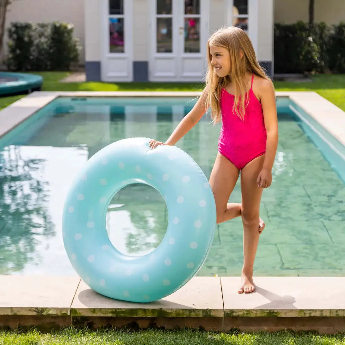 Bouée gonflable - bleue, à pois, 90 cm - Swim Essentials by Swim Essentials