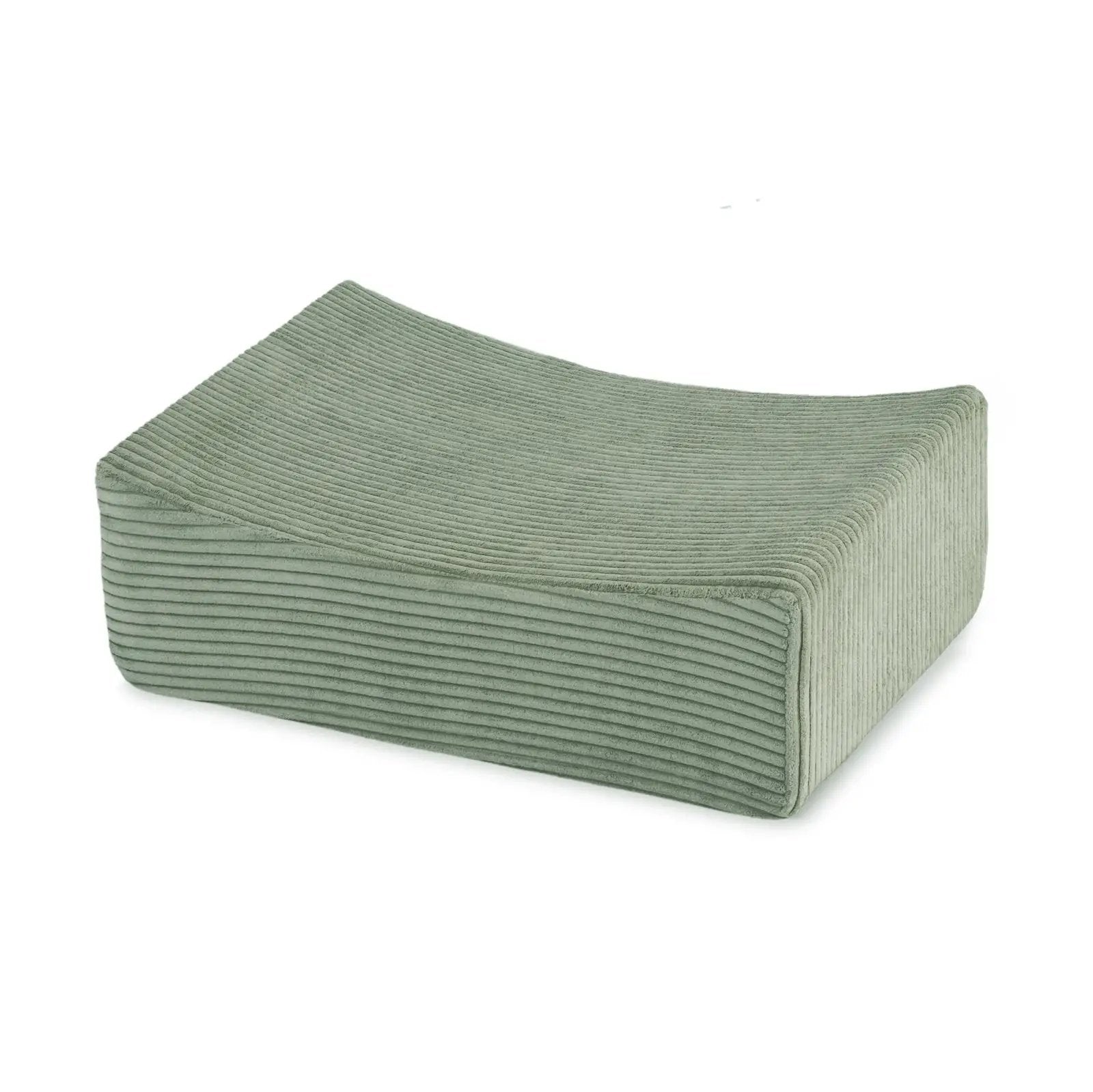 Mini terrain de jeu – Velours côtelé vert premium, bassin et 100 balles (perle et argent) – Plush Nest by Misioo