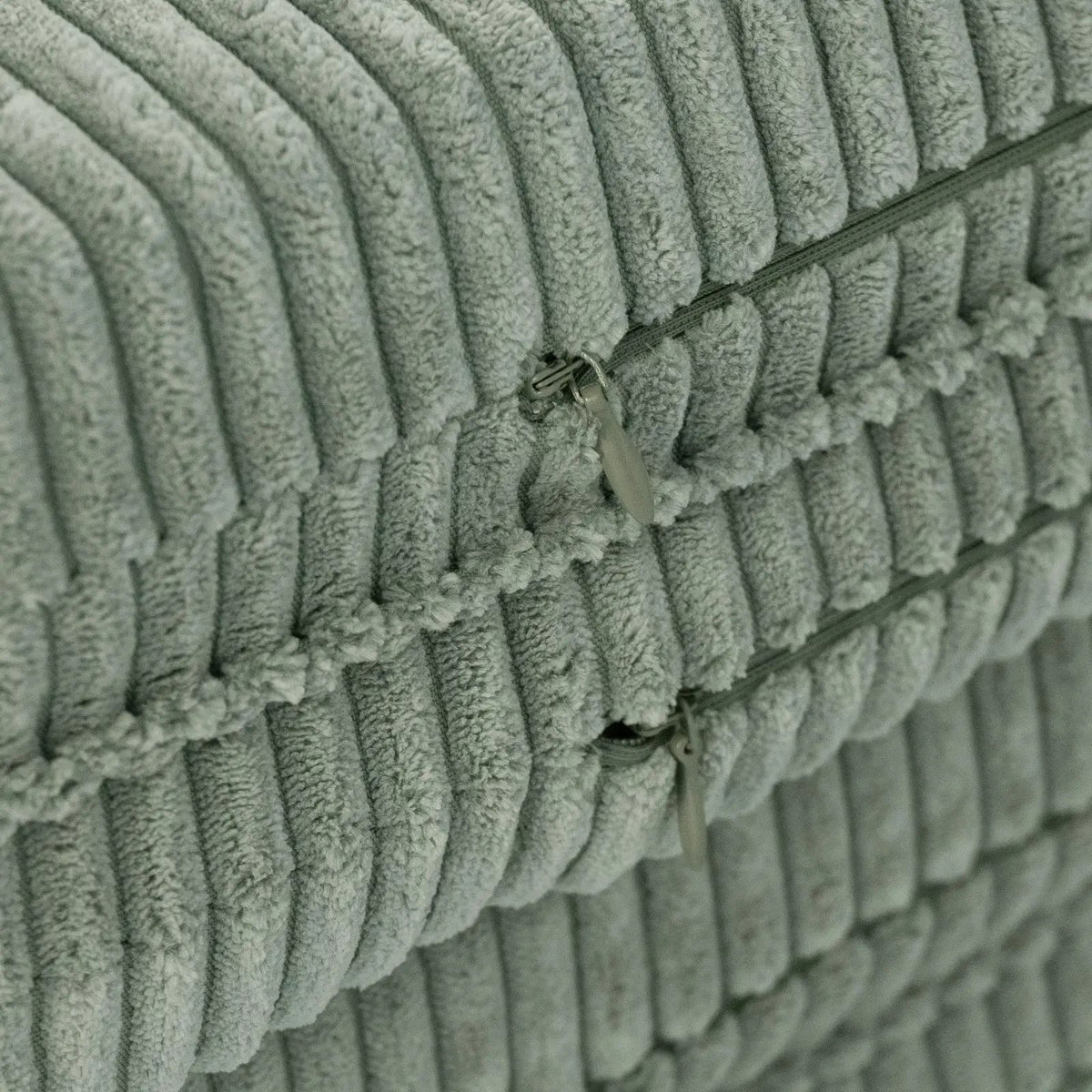 Tapis fleur - 15x115x5 cm, velours côtelé vert moelleux, tapis de jeu - Plush Nest by Misioo