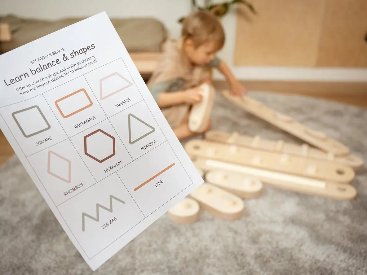 Ensemble de 6 Poutres d'Équilibre Naturelles Montessori - Happymoon by HappyMoon