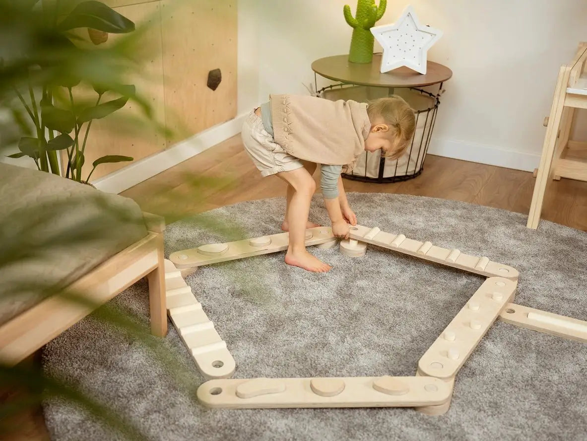 Ensemble de 6 Poutres d'Équilibre Naturelles Montessori - Happymoon by HappyMoon