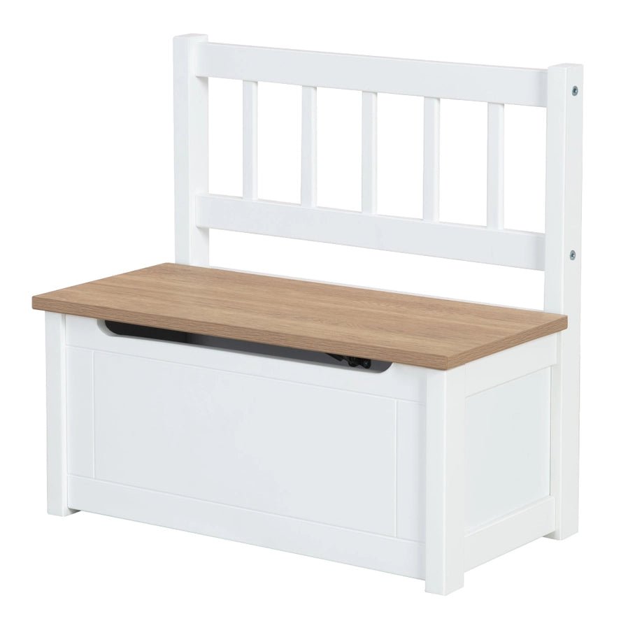 Banc de Coffre Pour Enfants - Coffre à Jouets en Bois Blanc - Roba Kids - myplayground
