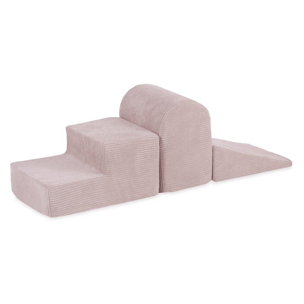 Terrain de jeu 3 éléments – Velours côtelé rose clair premium – Plush Nest - myplayground