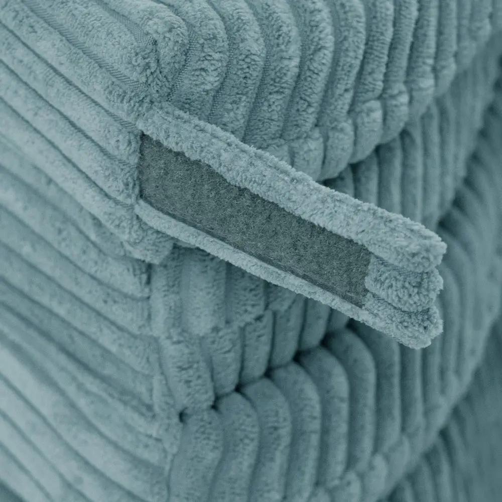 Tapis fleur - 15x115x5 cm, velours côtelé bleu moelleux, tapis de jeu - Plush Nest by Misioo