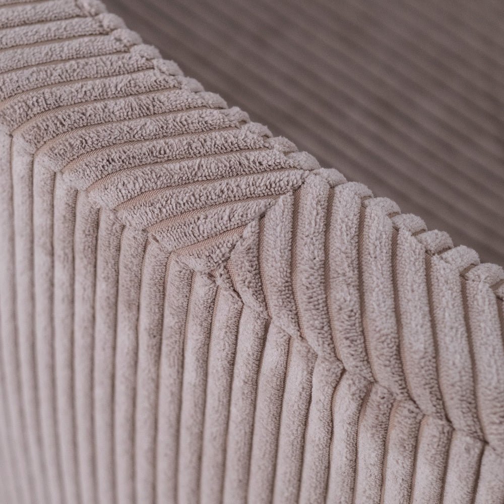 Piscine à balles - ronde 90x30 cm, velours côtelé beige (+ 200 boules perle, rose clair, or ) - Plush Nest - Misioo - myplayground