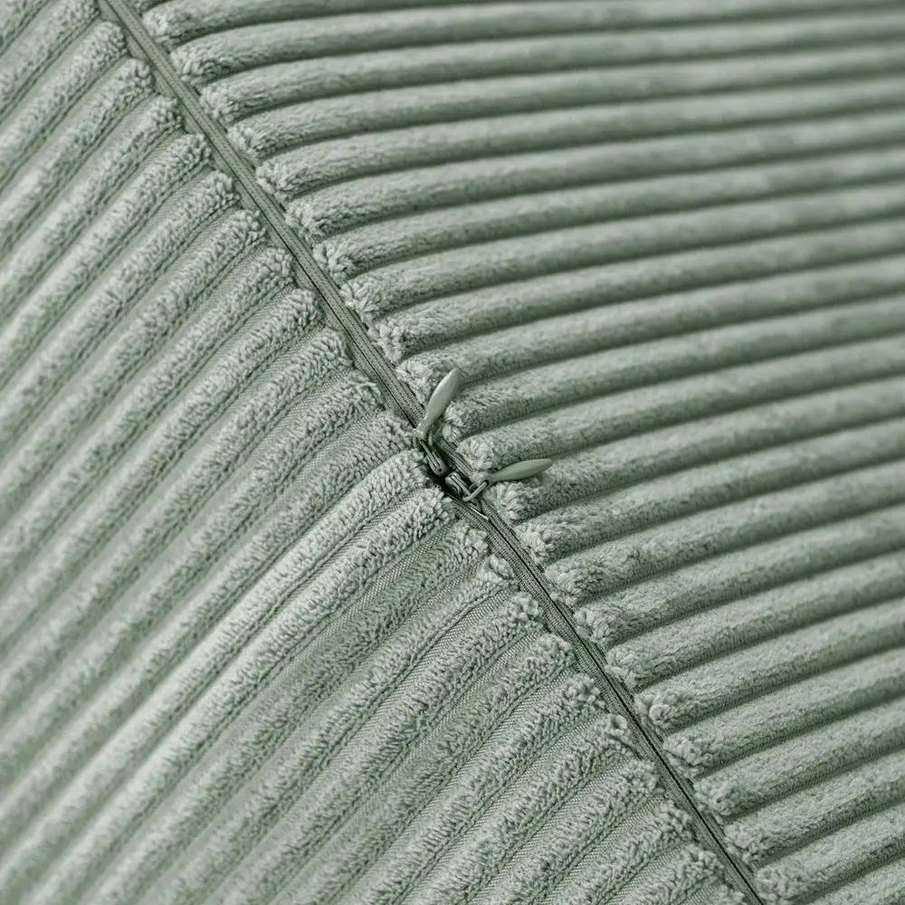 Pouf rond 40x30 cm - Velours côtelé vert premium, coussin de sol- Plush Nest by Misioo