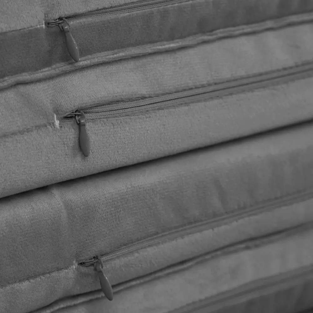 Tapis Fleur - 120x120x5 cm, velours gris, tapis de jeu - Plush Nest by Misioo