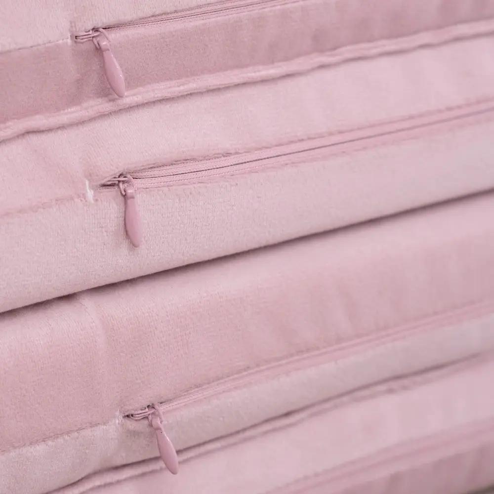 Tapis Fleur - 160x160x5 cm, velours rose, tapis de jeu - Plush Nest by Misioo