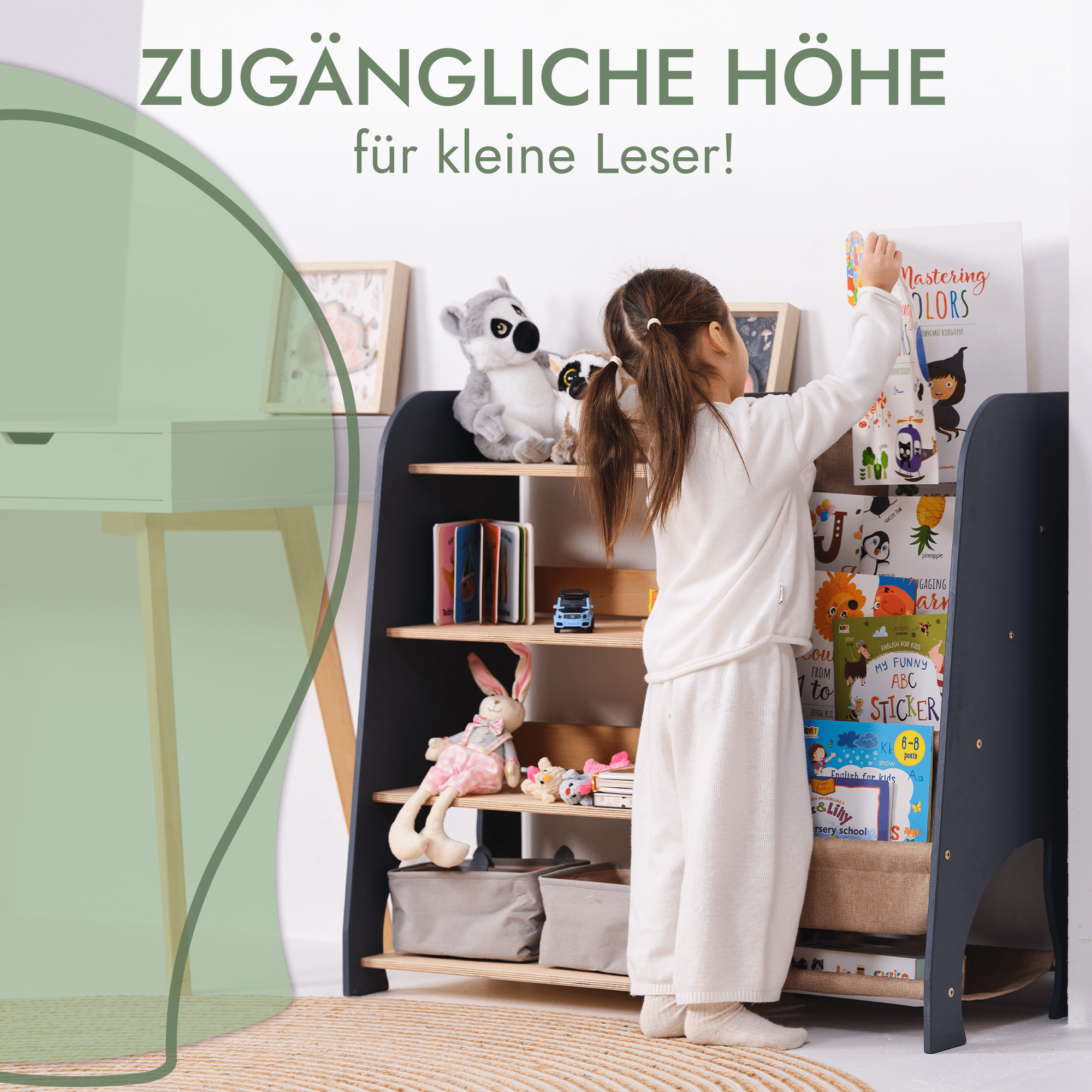 2in1 Montessori - Regal für Bücher und Spielzeug - myplayground