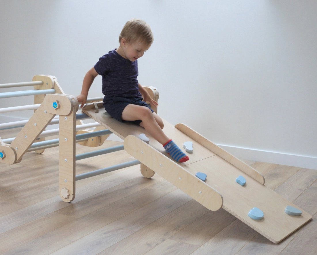 Grimpeur Bleu Avec Rampe, Triangle Transformable - Happymoon - myplayground