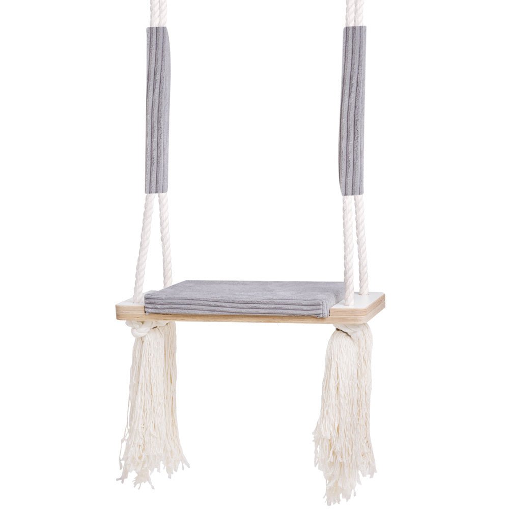 Balançoire d'intérieur plate - Velours côtelé gris premium - Plush Nest - myplayground