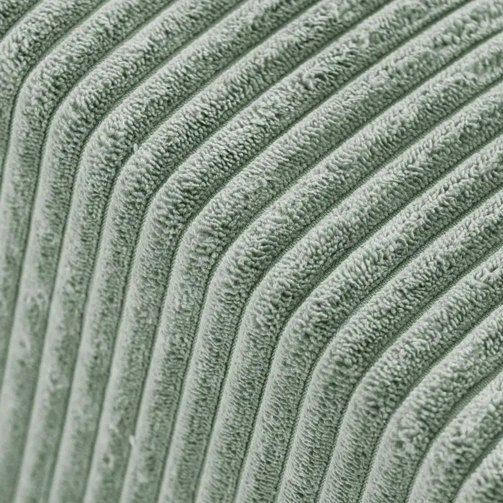 Pouf rond 40x30 cm - Velours côtelé vert premium, coussin de sol- Plush Nest by Misioo