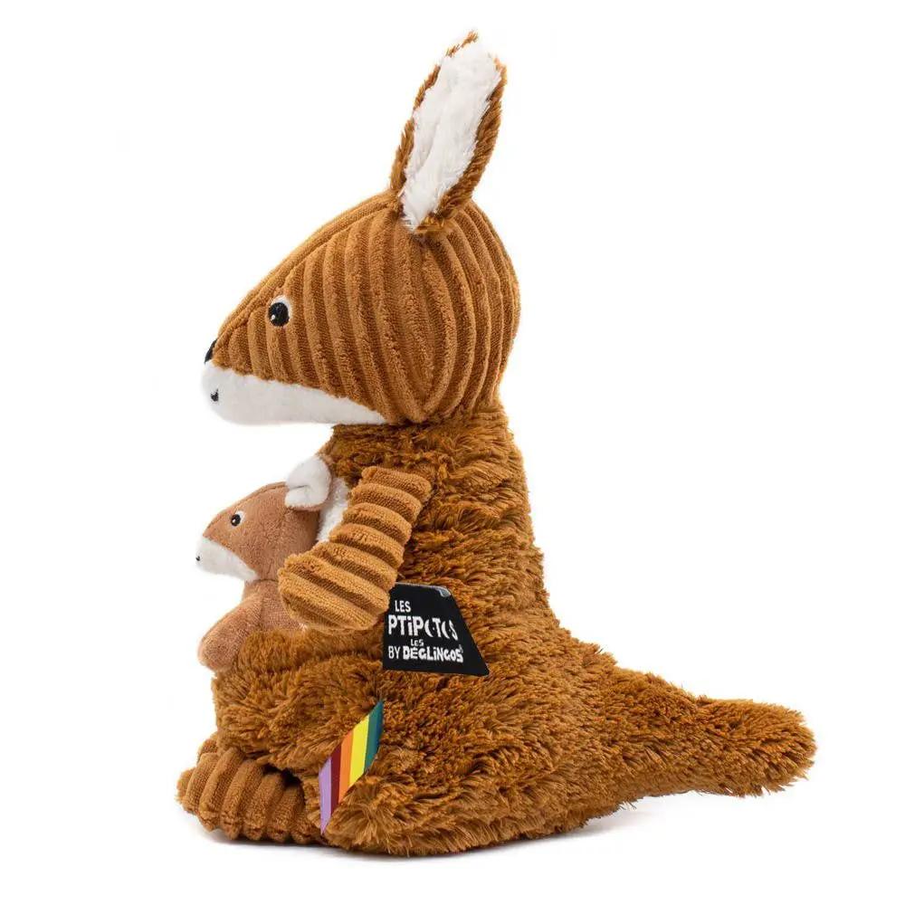 Peluche Les Ptipotos - Kangaroo Mum & Baby Brown Sugar - Les Déglingos, France by Les Déglingos, France
