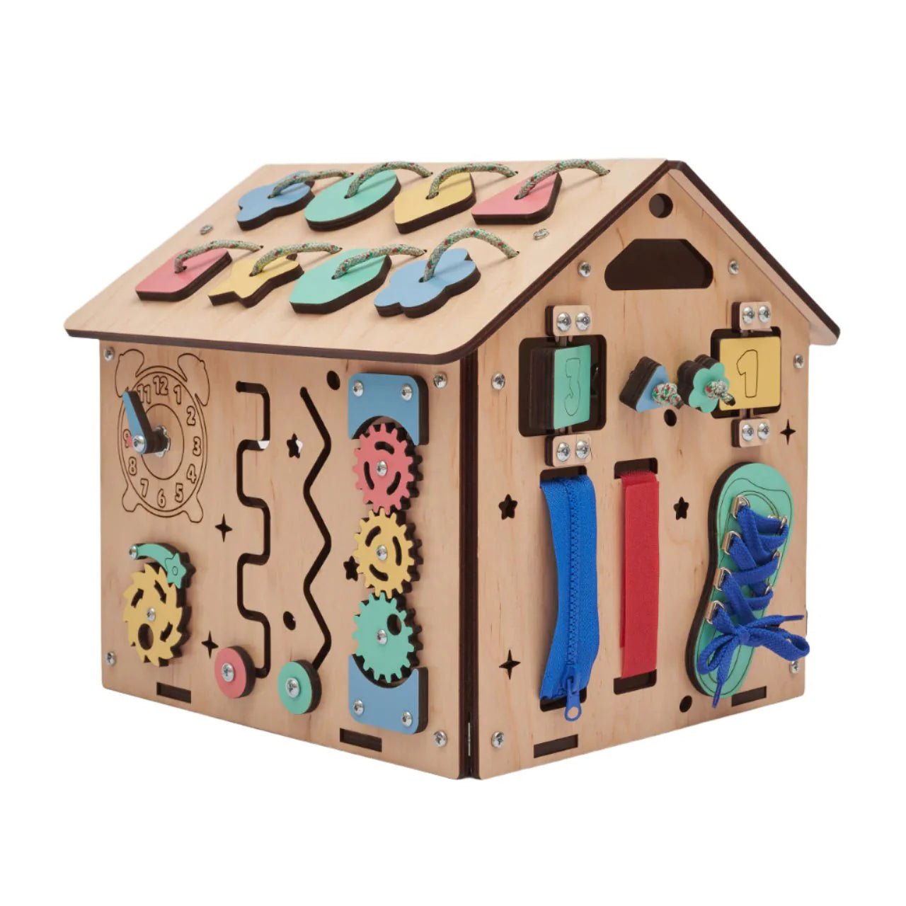 Busy Board Maisonnette Éducative - Bois Mini, 12 à 18 mois - BusyKids - myplayground