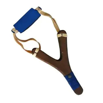 SLINGSHOT RUSTIK GRIP + 3 BOULES EN LIÈGE (manche en daim) - Jeu de role pour enfants by KALID MEDIEVAL