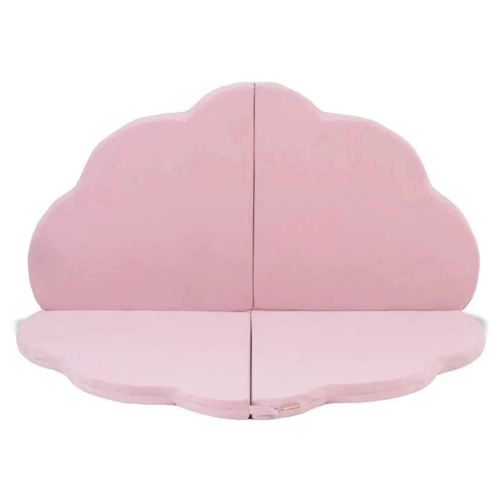 Tapis Fleur - 120x120x5 cm, velours rose, tapis de jeu - Plush Nest by Misioo