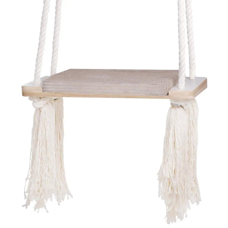 Balançoire d'intérieur plate - Velours côtelé beige premium - Plush Nest by Misioo
