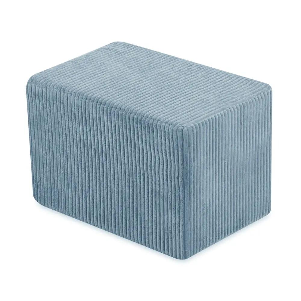 Château de terrain de jeu avec piscine +150 balles (perle, argent) – Velours côtelé bleu premium – Plush Nest by Misioo