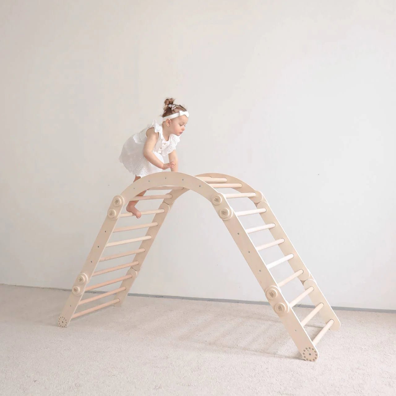 Ensemble d’escalade inclinable (set L avec Rocker) - bois brut (non verni), 18 à 24 mois - BusyKids - myplayground