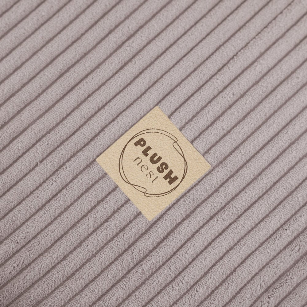 Chaise longue enfant, 150x60x25 cm, velours côtelé beige premium - Plush Nest - myplayground