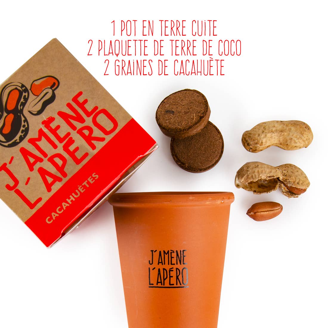 Kit message J'amène L'apéro - Cacahuètes - Kit créatif de jardinage - myplayground