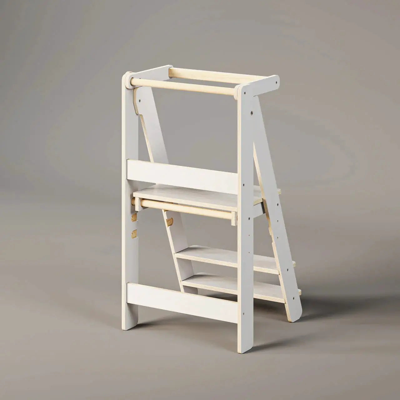 Tour d'observation montessori Pliable - bois brut (non verni), 18 à 24 mois -BusyKids by BusyKids