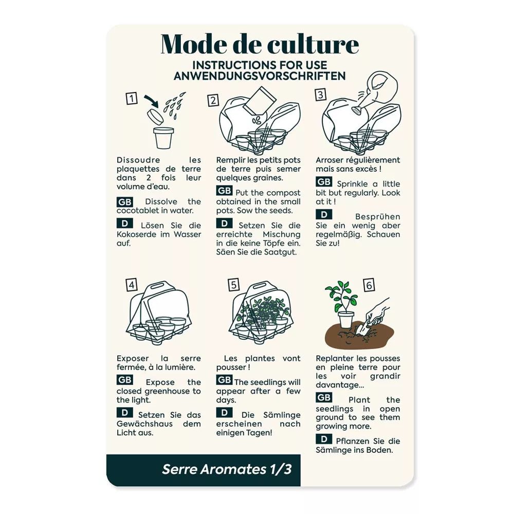 Mini serre de jardinage aromatiques à semer - Radis et Capucine - myplayground