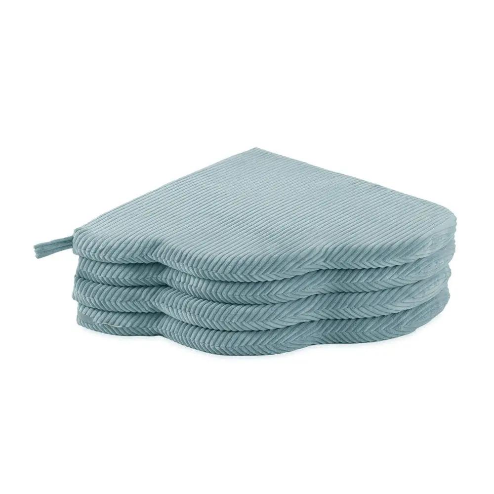 Tapis fleur - 15x115x5 cm, velours côtelé bleu moelleux, tapis de jeu - Plush Nest by Misioo