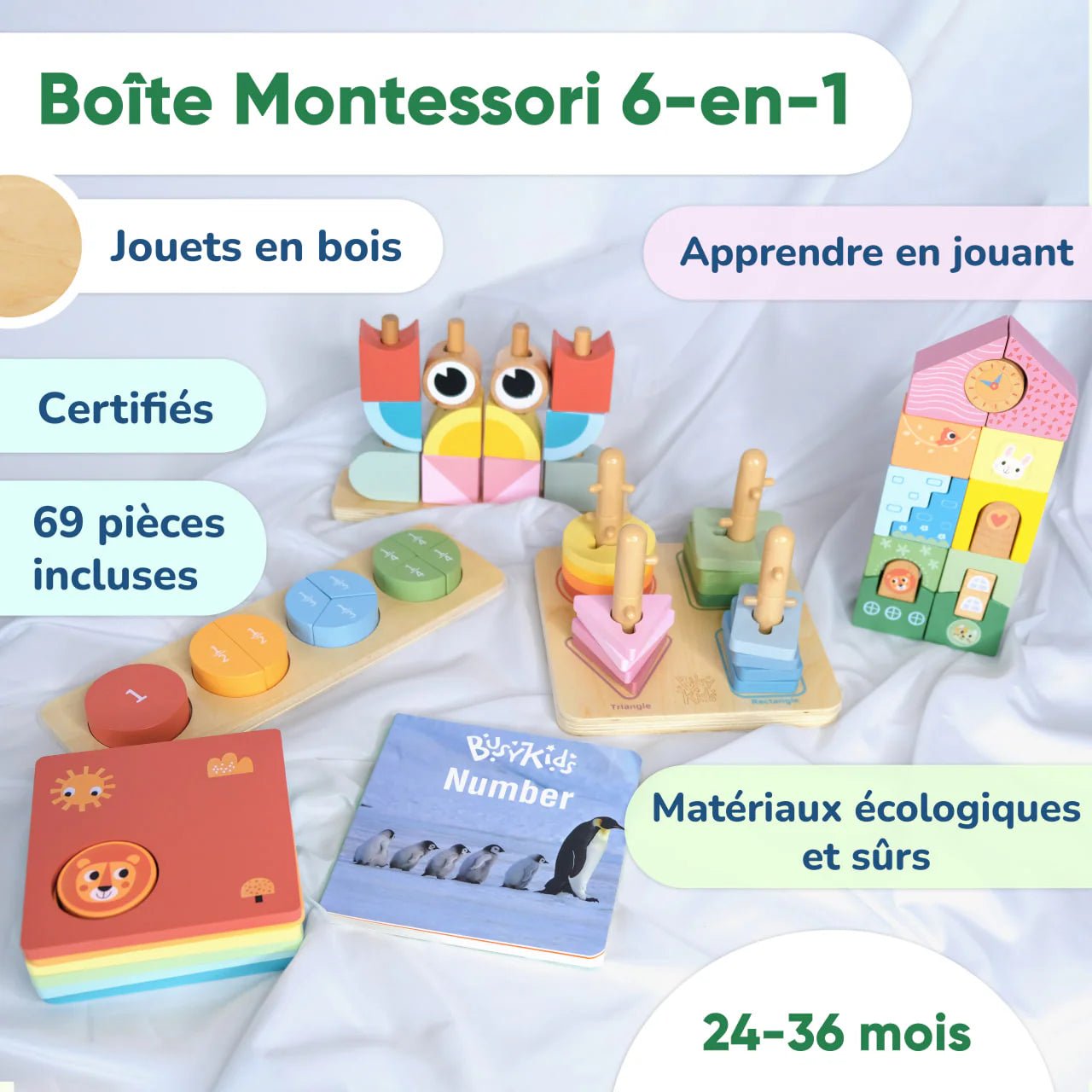 Coffret de Jeu Montessori pour les enfants - 24 à 36 mois - BusyKids - myplayground