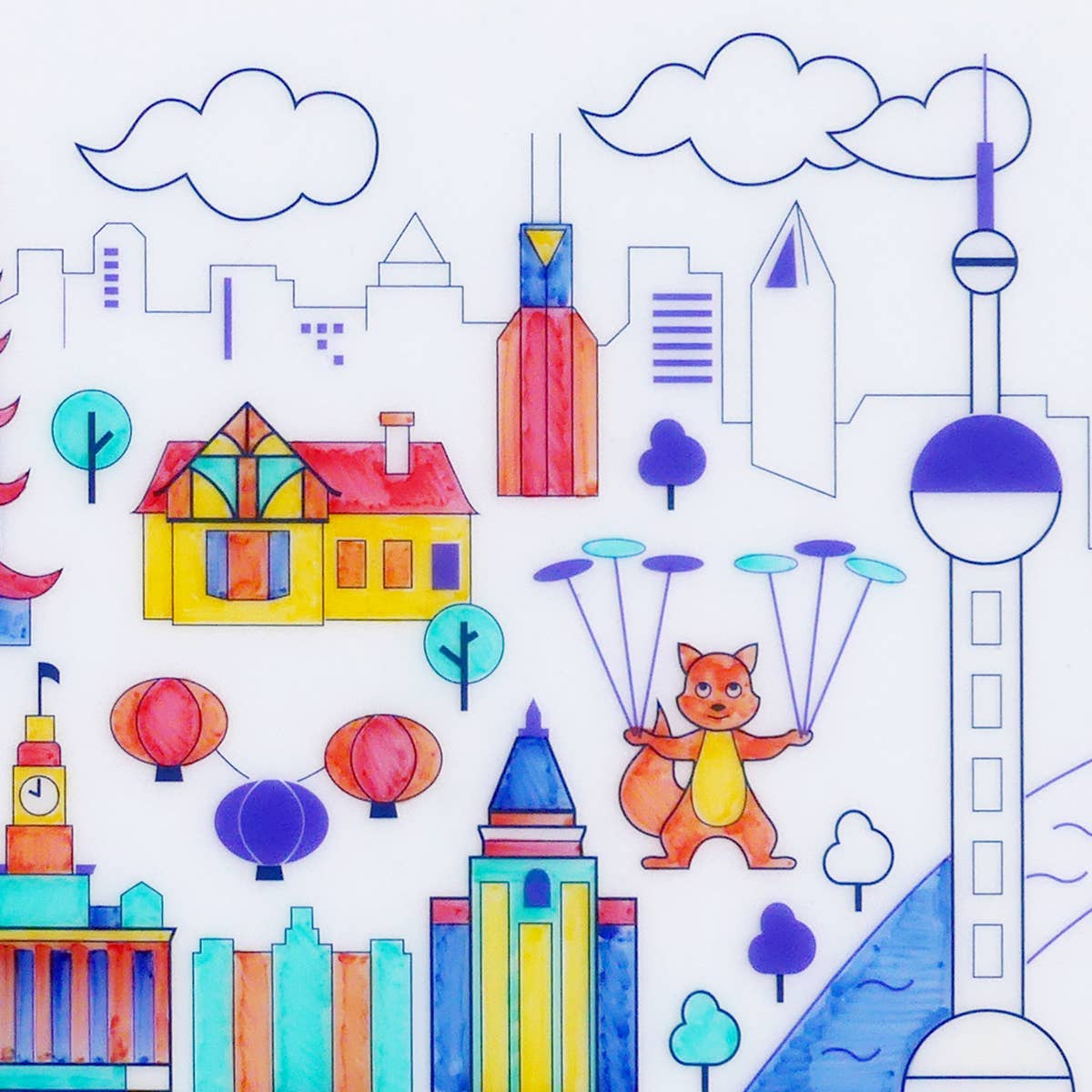 Jeu éducatif: Set de table en silicone CITY - Réutilisable - myplayground