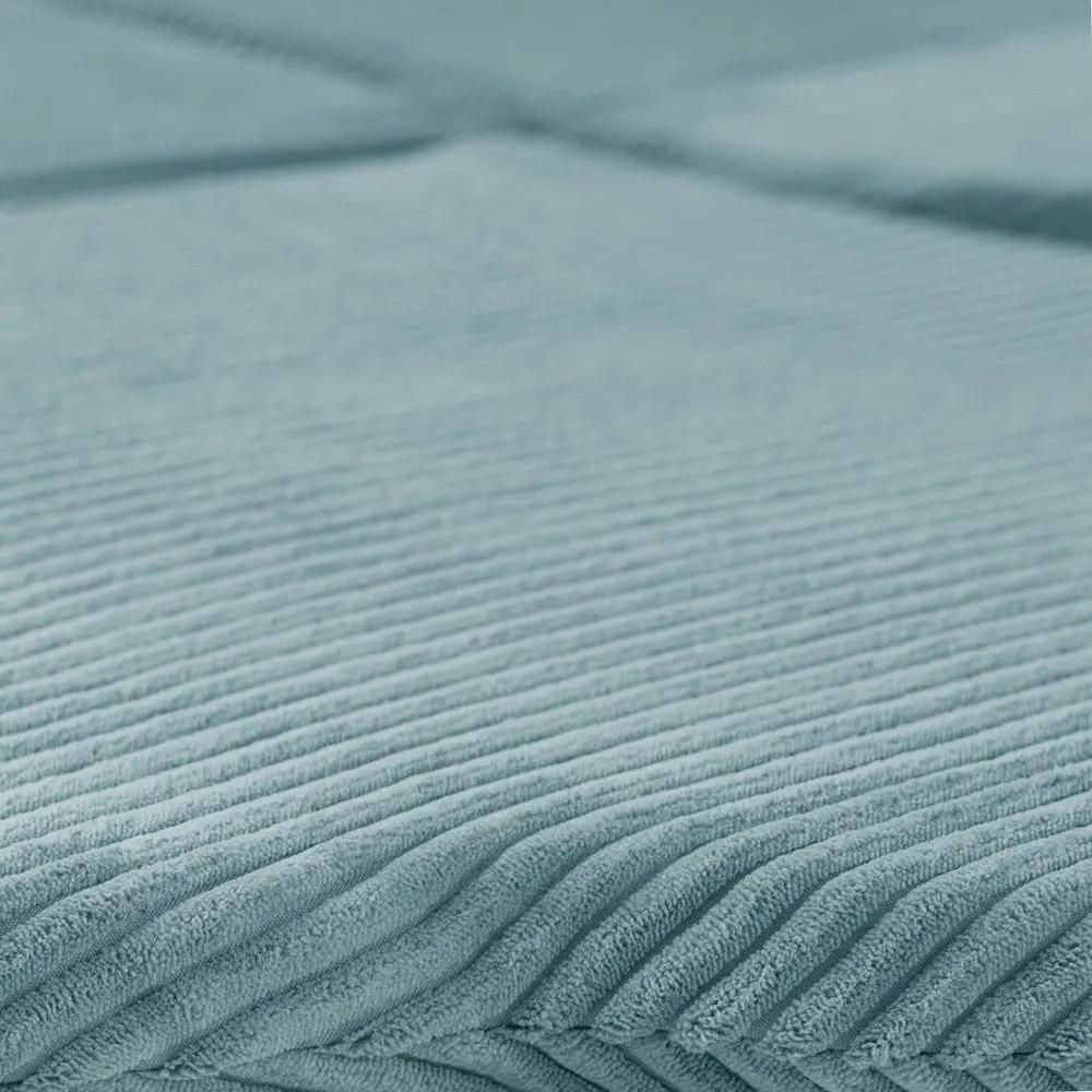 Tapis fleur - 15x115x5 cm, velours côtelé bleu moelleux, tapis de jeu - Plush Nest by Misioo