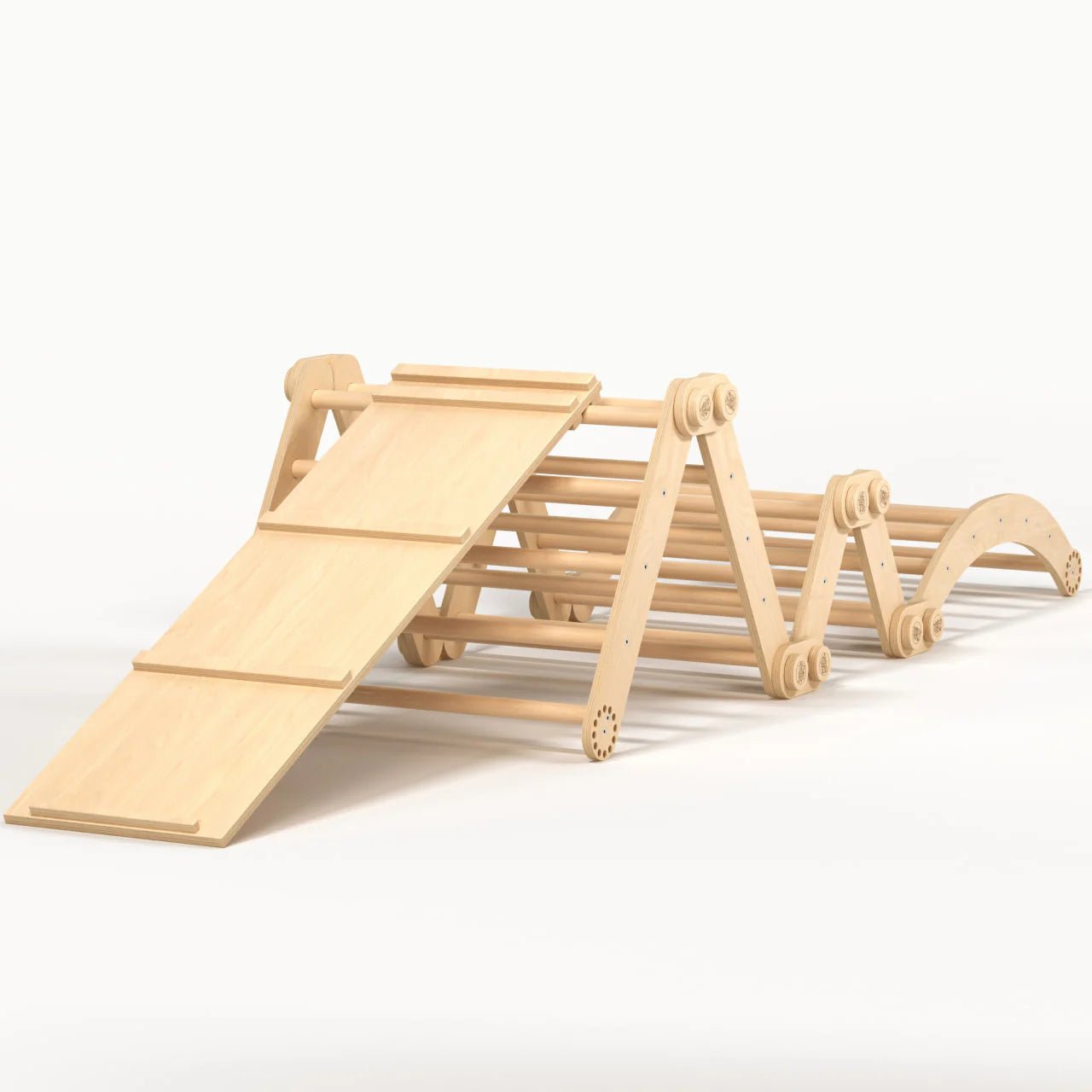 Ensemble d’escalade Inclinable (set xl avec Rocker + planche) - bois brut (non verni), 18 à 24 mois - BusyKids - myplayground