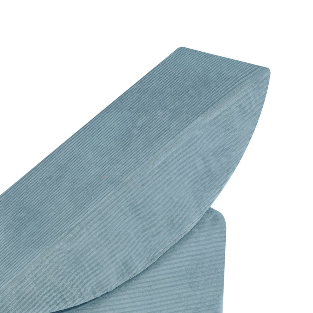 Chaise longue enfant inclinable 145x35x45 cm – Velours côtelé bleu premium – Plush Nest - myplayground