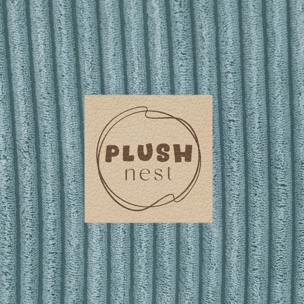 Piscine à balles - ronde 90x30 cm, velours côtelé prenium (+ 200 boules perle, perle menthe, argent) - Plush Nest - Misioo - myplayground