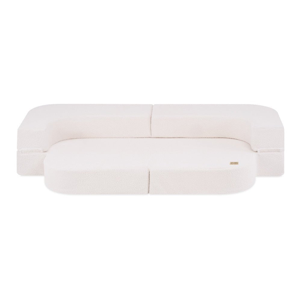 Canapé - lit Foldie - Agneau crème, lavable, imperméable - Plush Nest - myplayground
